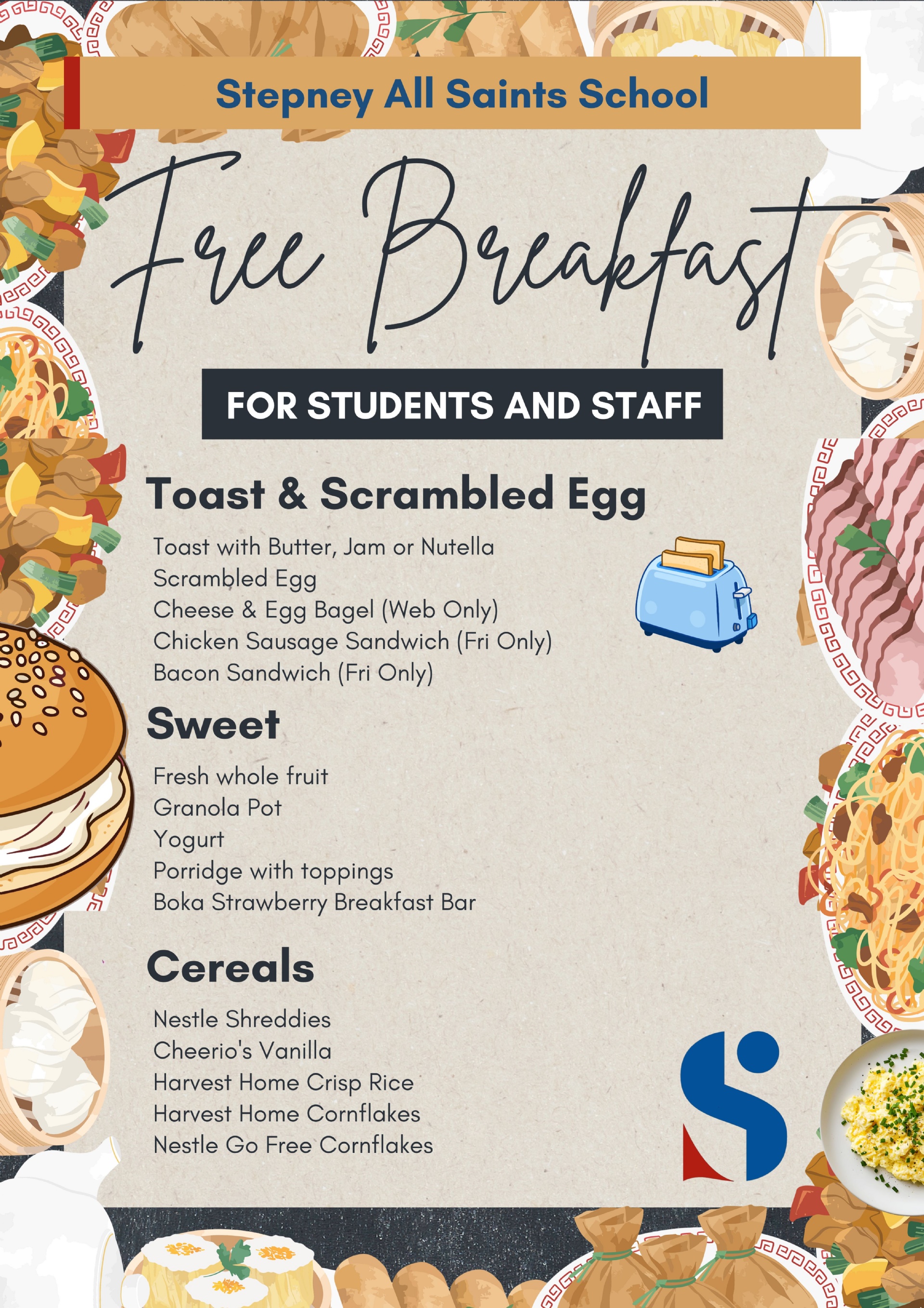 Free Breakfast for SASS Students and Staff